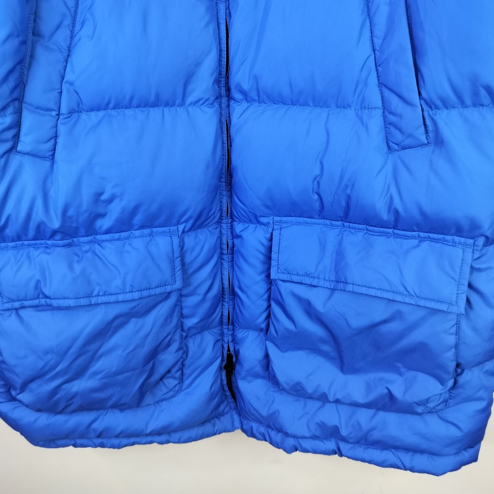 Lands End Reversible Down Puffer Jacket Womens Large 14-16 Petite Blue Black - Picture 3 of 11